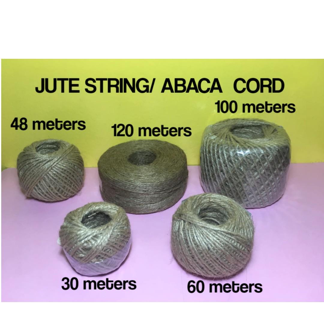 Jute String/ Abaca Cord (Category: Craft Supplies & Tools) located in Pasig City. Submitted by accentz11 (Listing ID 150895698, Image 1). Description: Roll size 30 meters (2 ply)- P50 available 48 meters (2 ply)- P60 available 100 meters (1 ply)- P90 available 100 meters (3 ply)- P120 available Diameter of string: approx. 3 mm for 3 ply, 2.5 mm for 2 ply, 1-1.5mm for 1 ply No minimum order Limited stocks available Payment: BDO, BPI, GCash Pls con