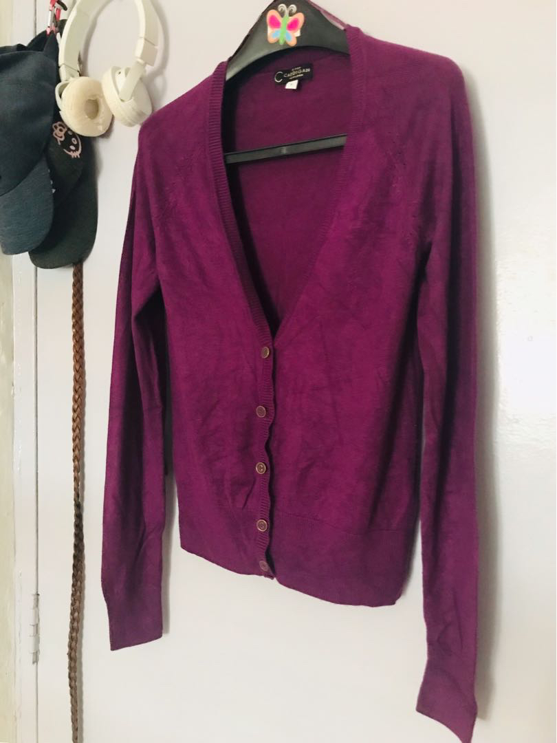 purple cardigan new look