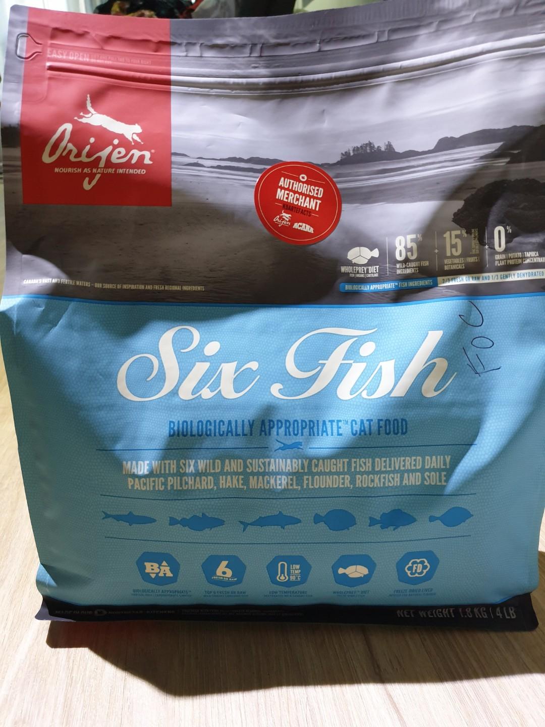 Orijen Six Fish Cat 1 8kg Dry Food Pet Supplies For Cats Cat