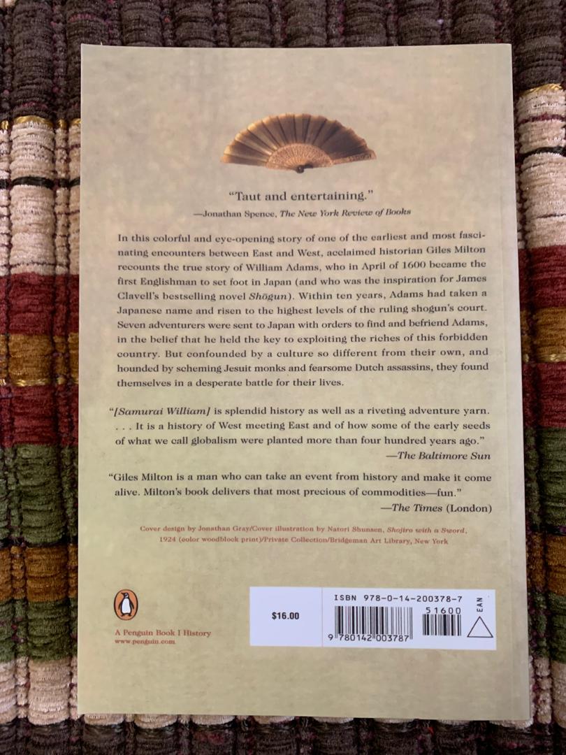 Samurai William a book by Giles Milton (Category: Storybooks) located in Marikina City. Submitted by beebadobea (Listing ID 232200806, Image 2). Description: Pre owned but in bn condition.. pages never turned.. pls see pics.