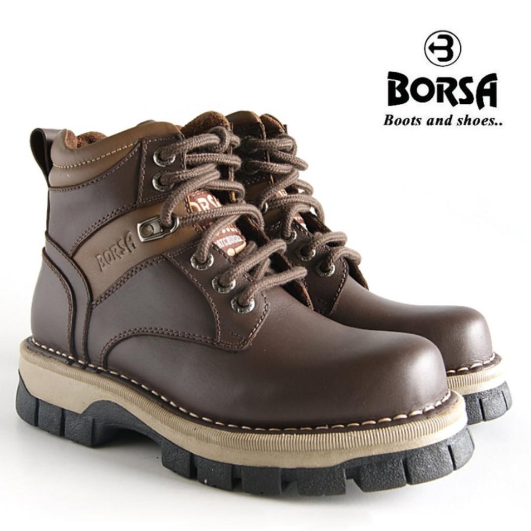 Sepatu Boots Kulit Asli Pria Borsa Stark Fesyen Pria Sepatu Sepatu Boot Di Carousell