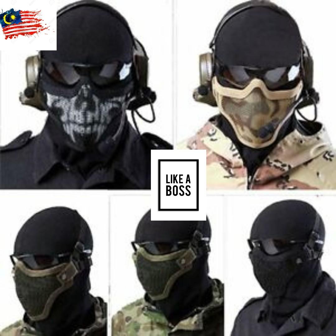 Steel Mesh Half Face Mask Topeng Muka Metal Auto Accessories On