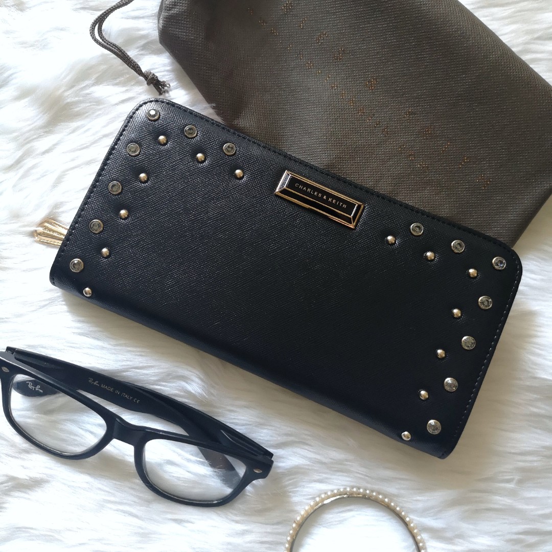 Studded Black Wallet, Women's Fashion, Bags & Wallets, Wallets & Card