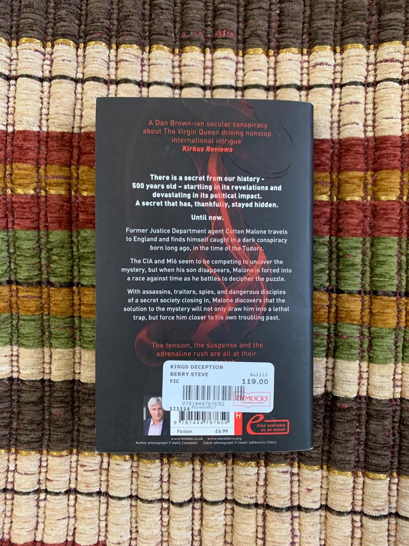 The King’s Deception a novel by steve berry (Category: Storybooks) located in Marikina City. Submitted by beebadobea (Listing ID 232173086, Image 3). Description: Pre-owned but in bn condition .. never got to read the book.. bdo/bpi dep.