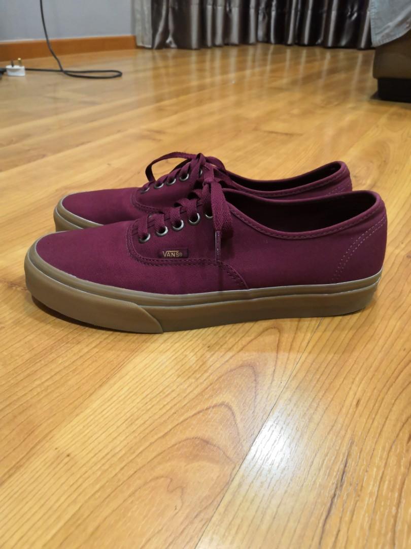 Vans Authentic Maroon Gum Sole, Men's 