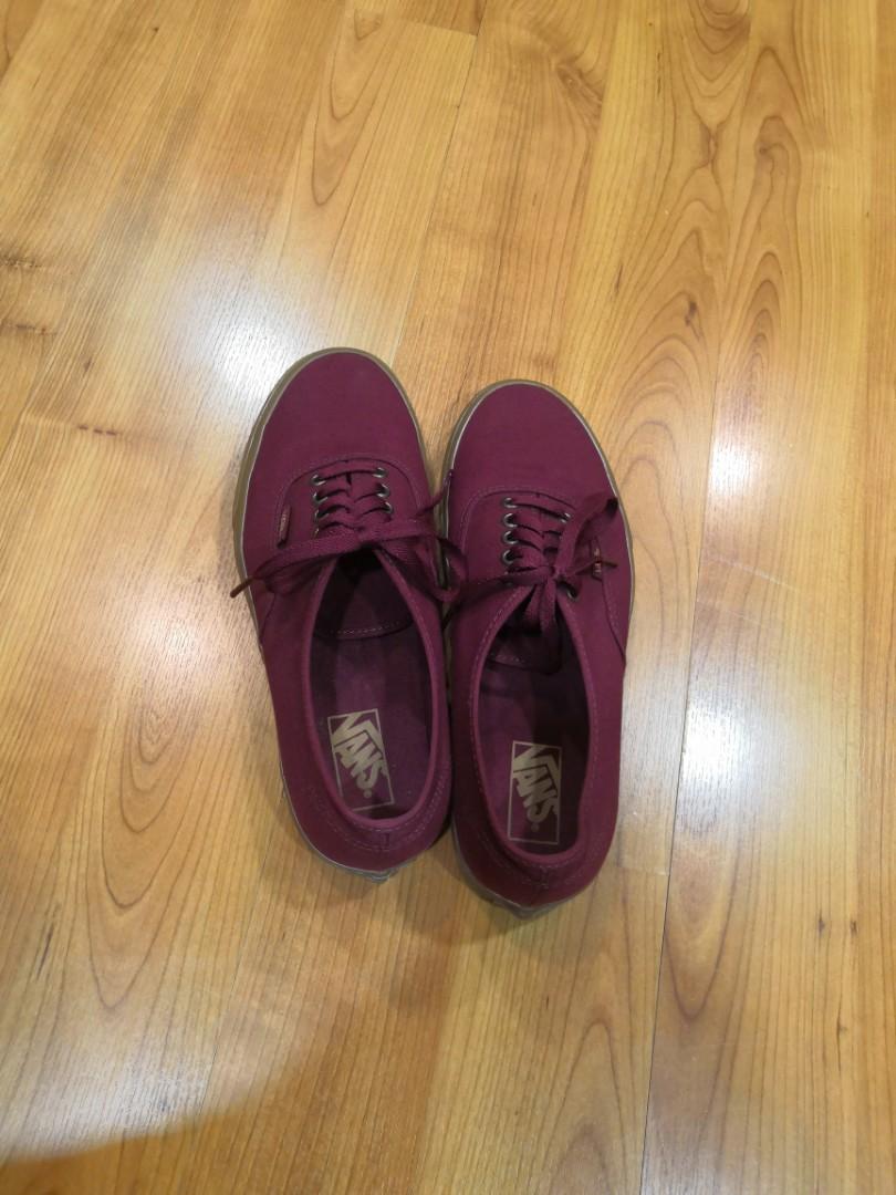 Maroon vans with gum sole discount
