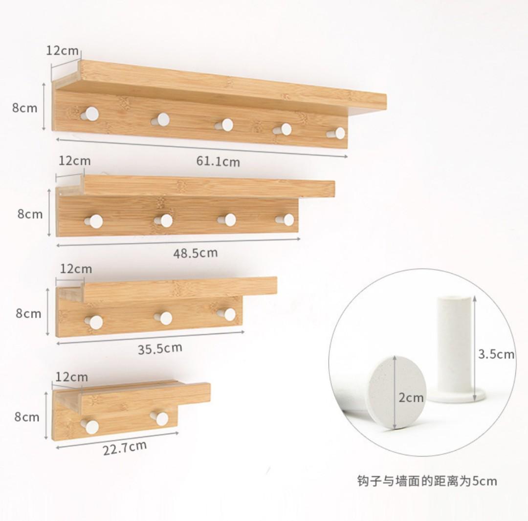 Wood Wall Shelf With Hook Rack Furniture Shelves Drawers On Carousell