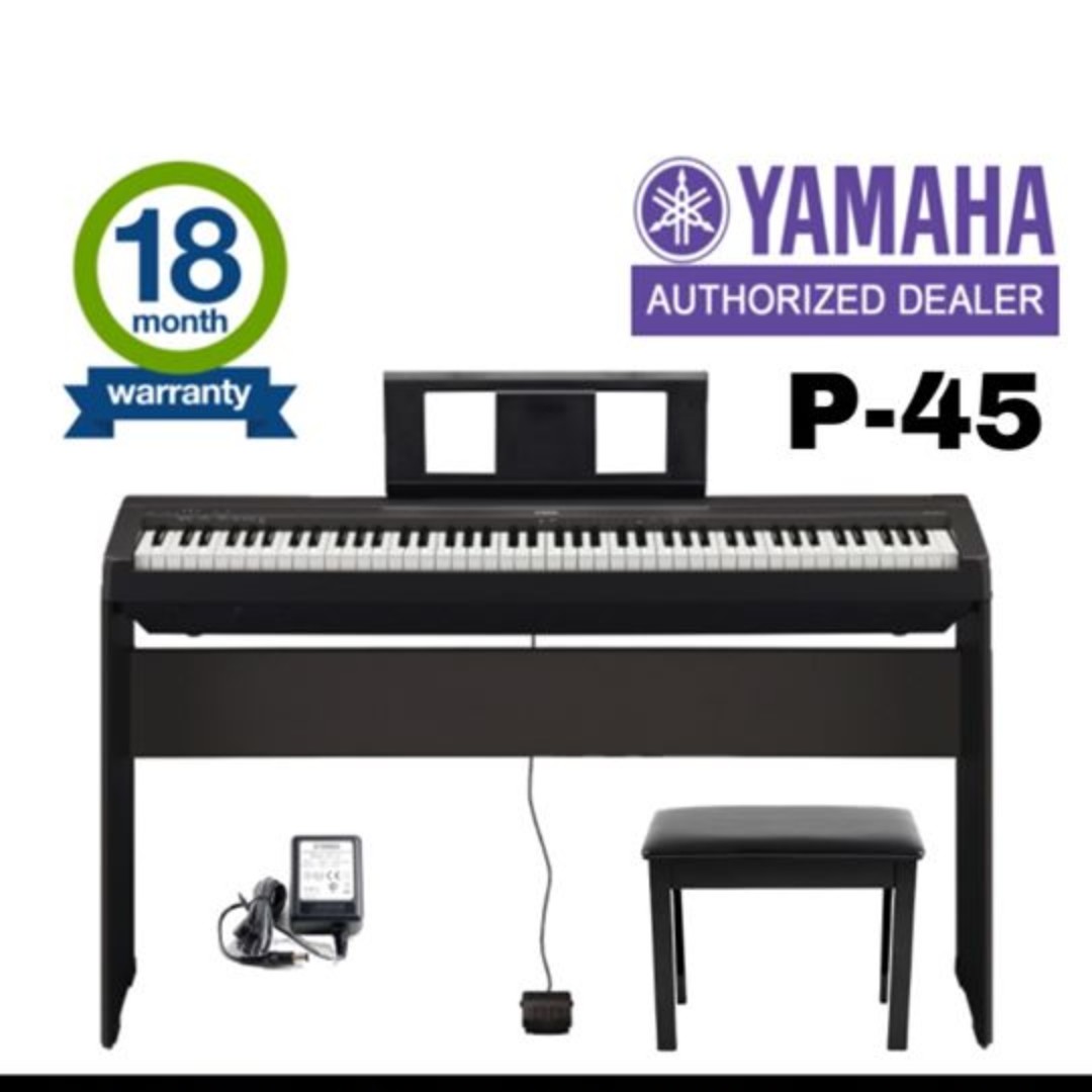 Yamaha P45 Digital Piano, Black, Hobbies & Toys, Music & Media