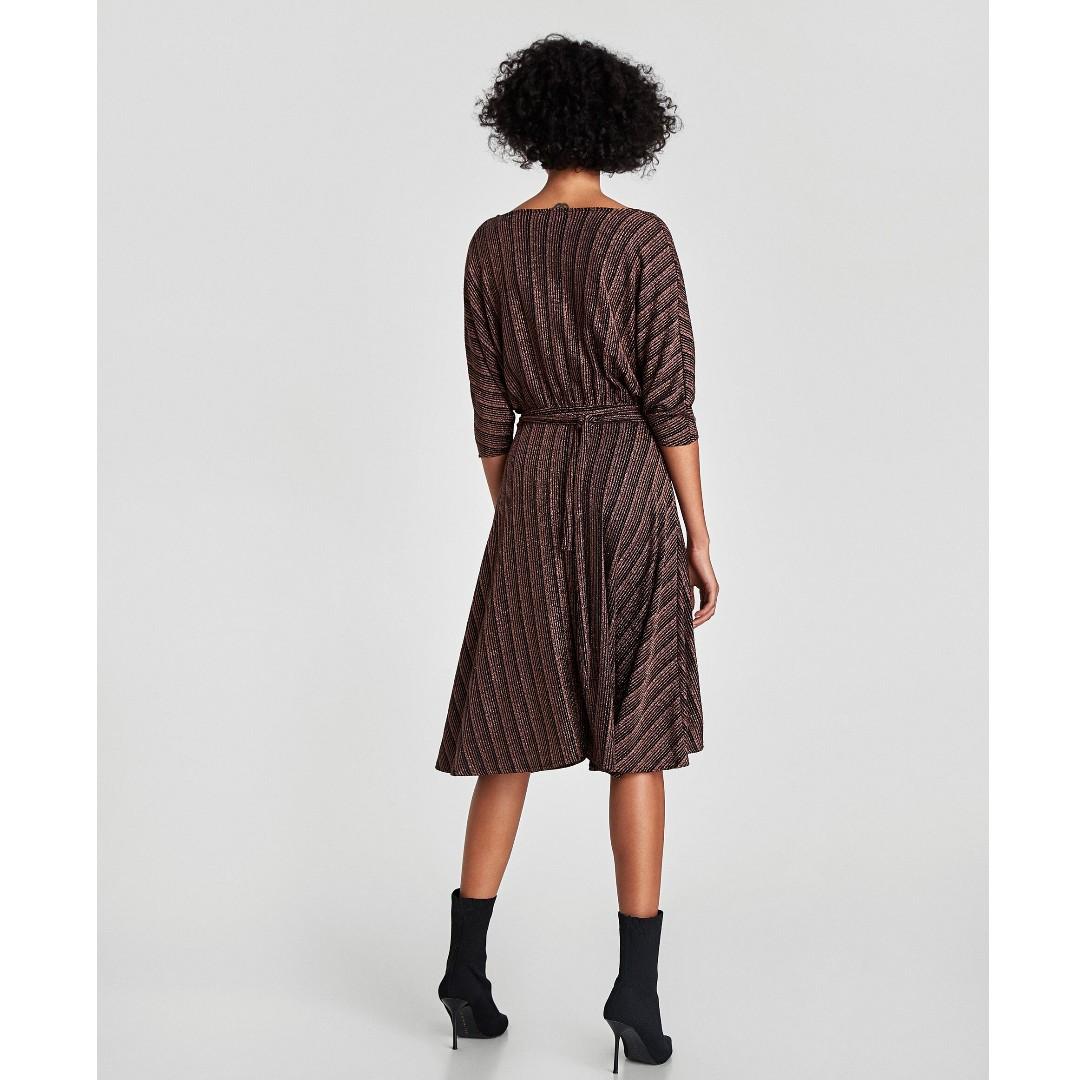 zara shimmery wrap dress