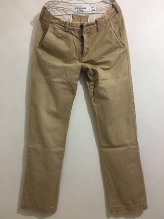 Abercrombie & Fitch 褲子 卡其色長褲64205027434497110
