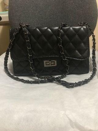 Black Quilted Chain Bag