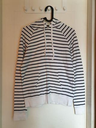 Forever 21 Black White Stripes Hoodie Jacket