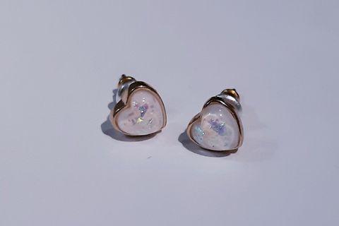 Heart Gold and Pearl Earrings