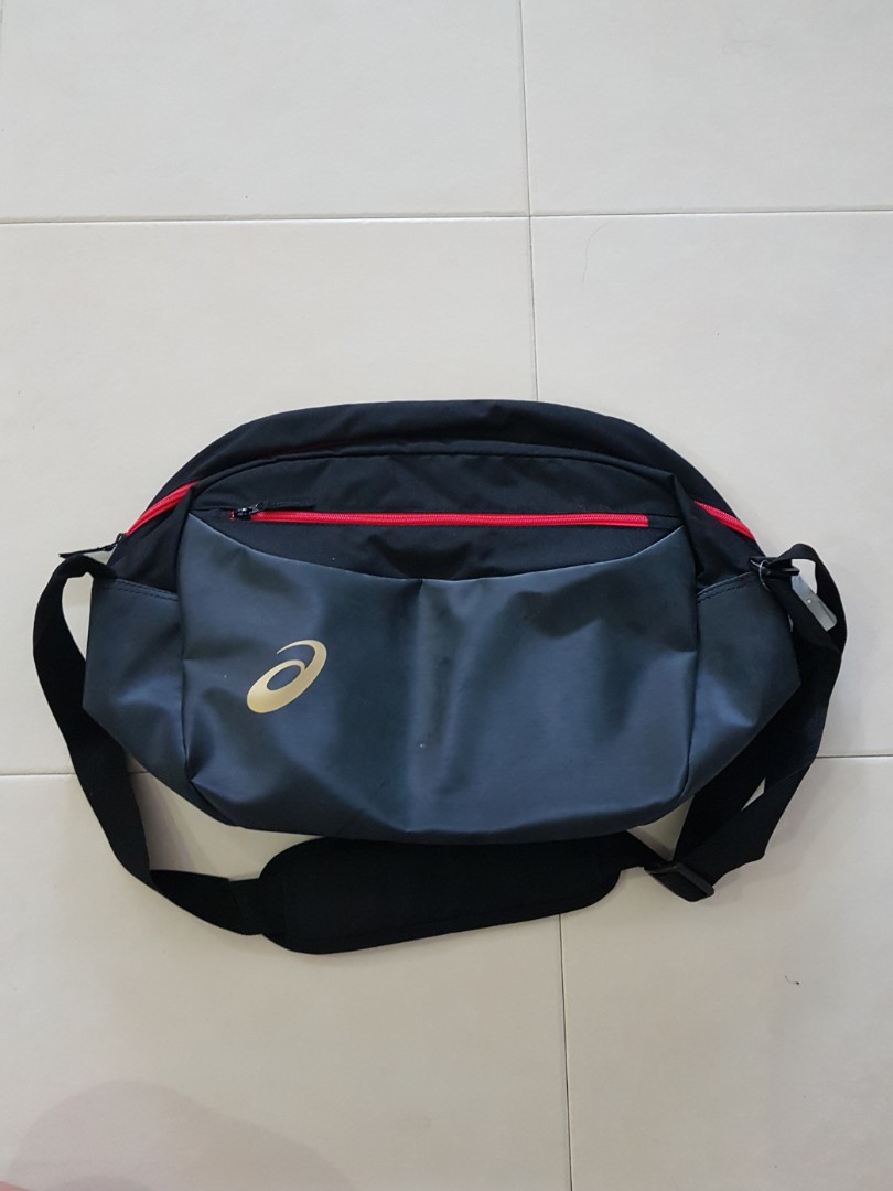 ASICS Black Shoulder Sling Bag, Men's Fashion, Bags, Belt bags