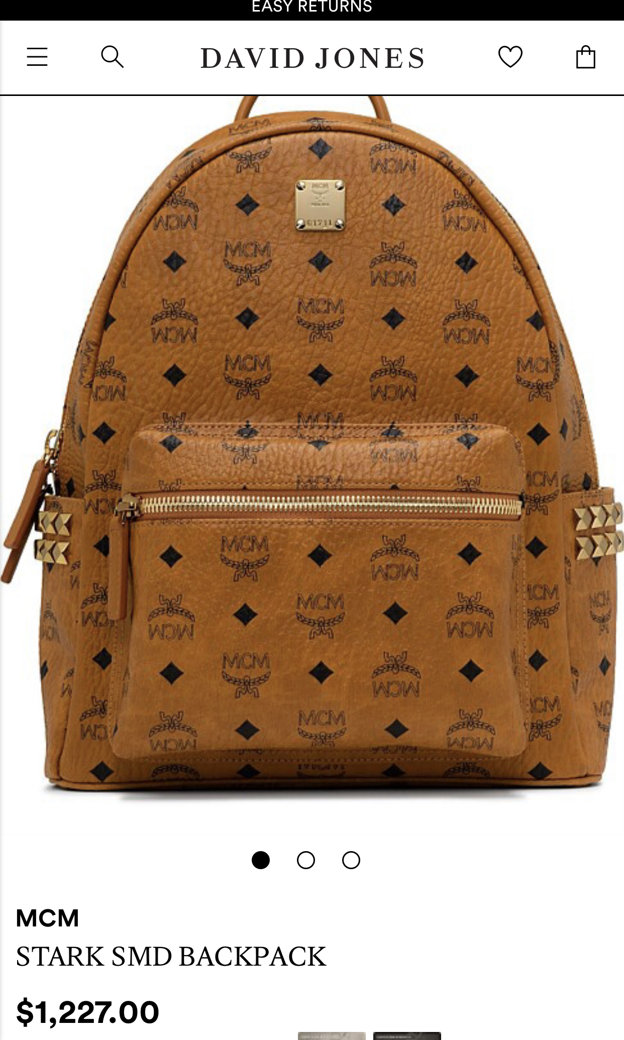 Mcm bag hotsell david jones