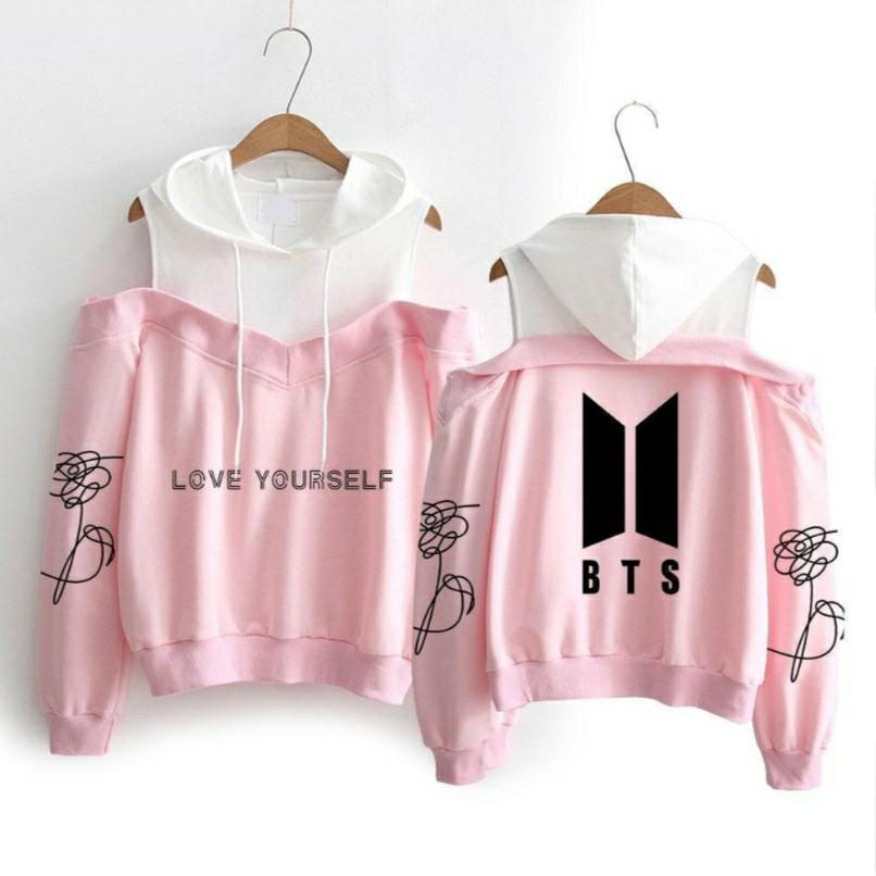 jungkook pink off hoodie