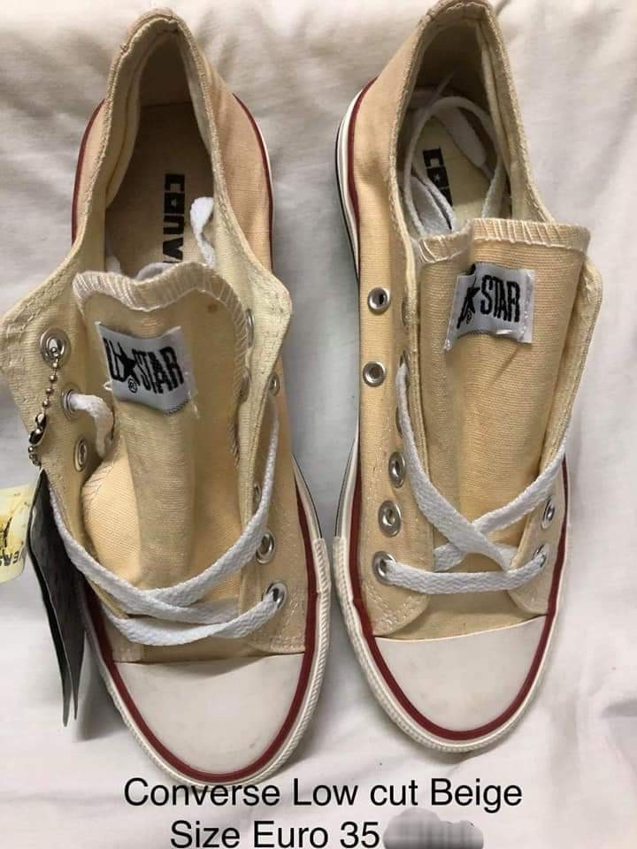 converse low cut beige