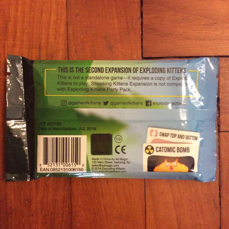 Exploding Kittens Streaking Kittens Expansion Not Fake Toys Games Board Games Cards On Carousell