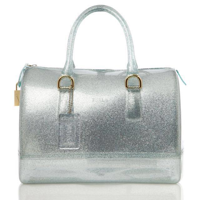 Furla Candy Bag Glitter Sliver FREE mini Candy bag key ring