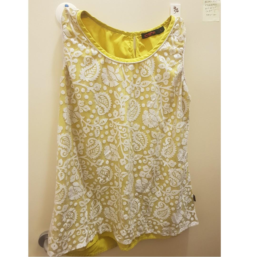 yellow net top