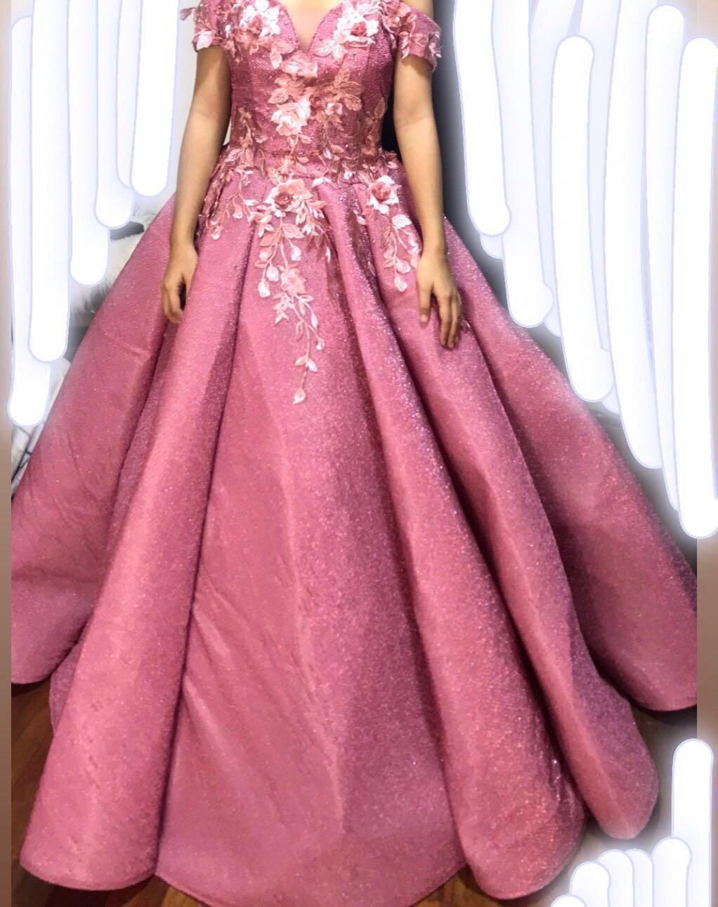 old rose gown for debut