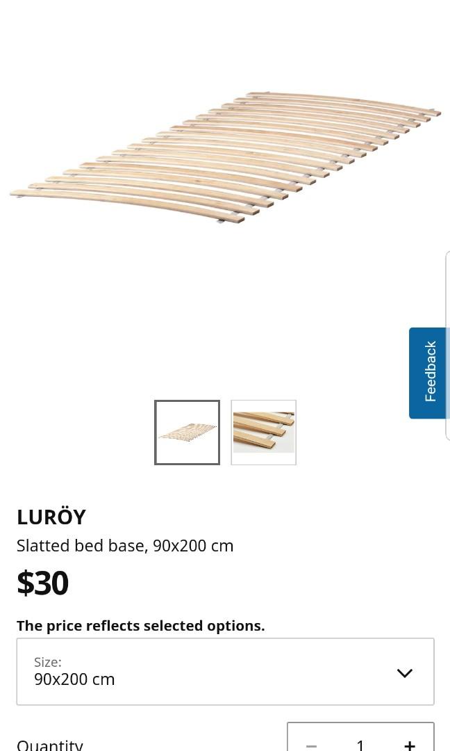 Ikea Bed Base Luroy (2 Sets) 90cm x 200cm, Furniture & Home Living