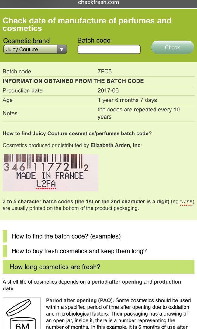 Juicy couture batch code discount