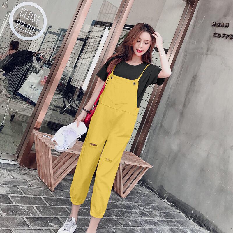 Black and outlet yellow jumpsuit