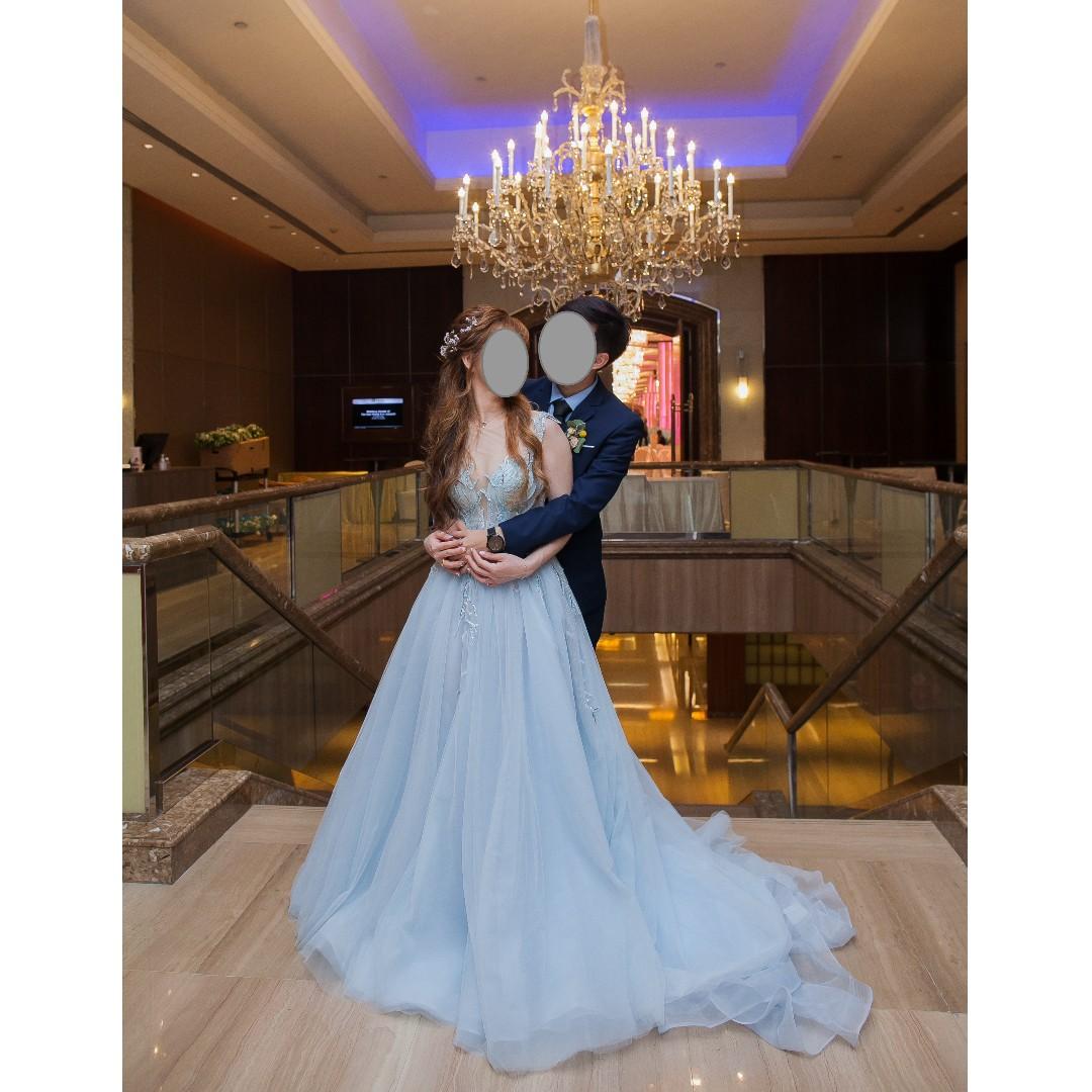 CHEAPEST La Belle Couture Wedding Dress Fantasy Blue condition Women s Fashion Dresses Sets Evening dresses gowns on Carousell