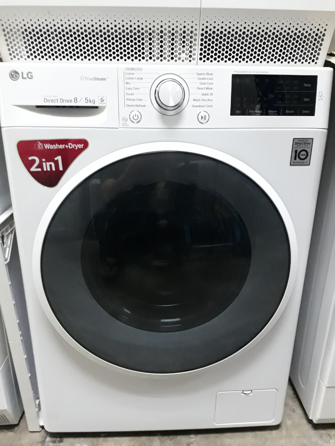 Lg inverter direct drive hot sale 8 kg 2 in 1