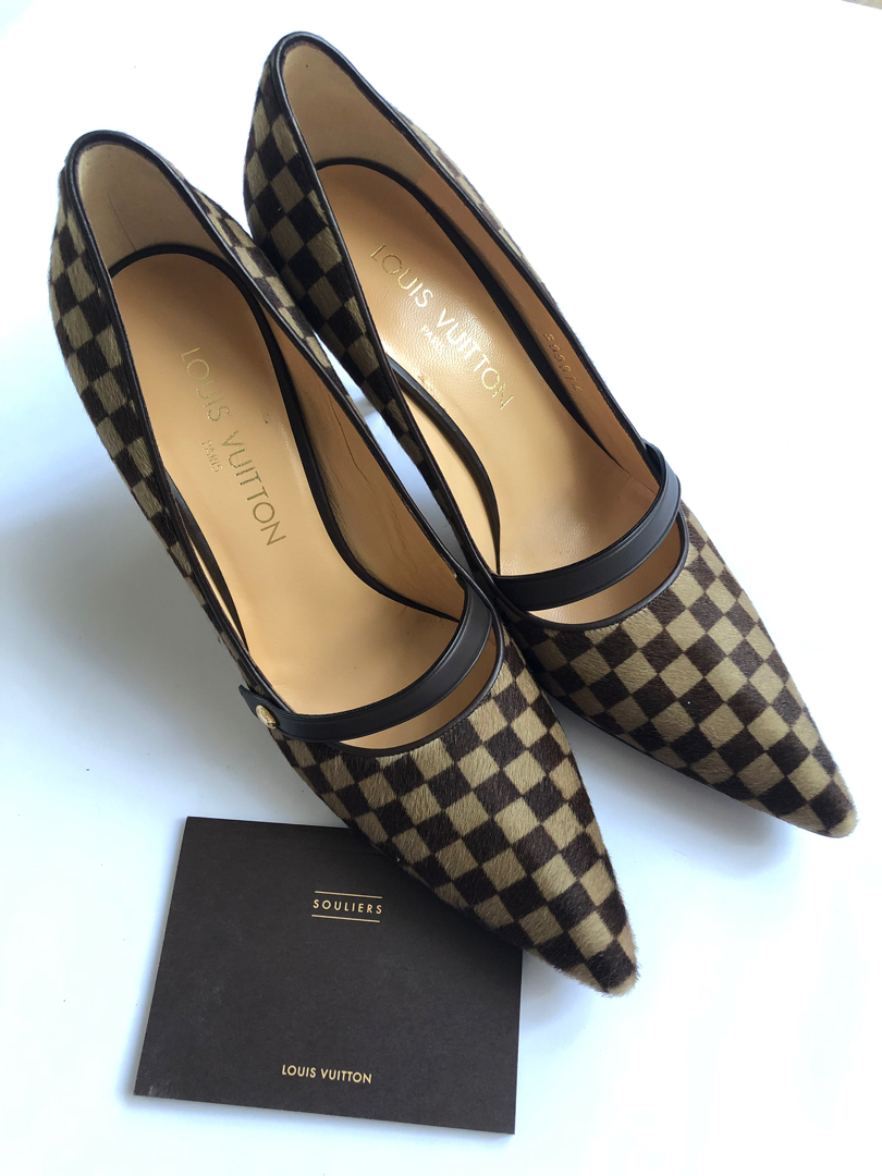 Louis Vuitton Mary Jane Damier Sauvage Heels Size 36
