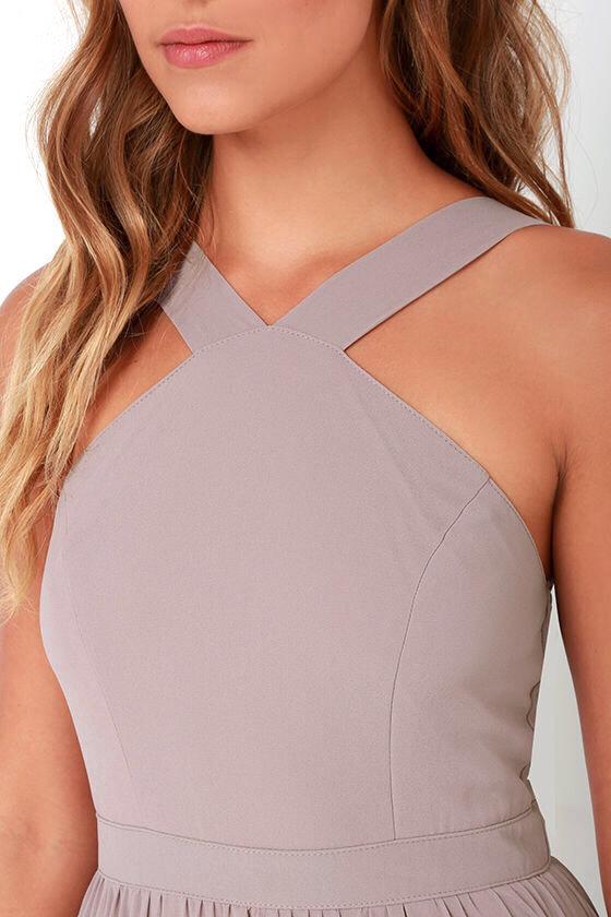 Air of romance hot sale taupe maxi dress