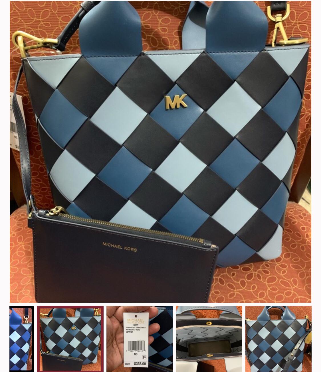 Michael michael kors mott new arrivals woven leather market tote
