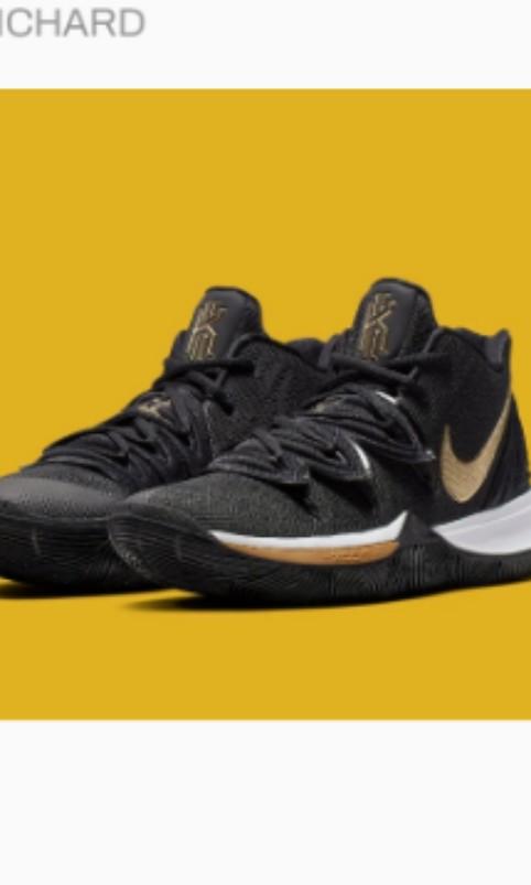 kyrie 5 black and gold