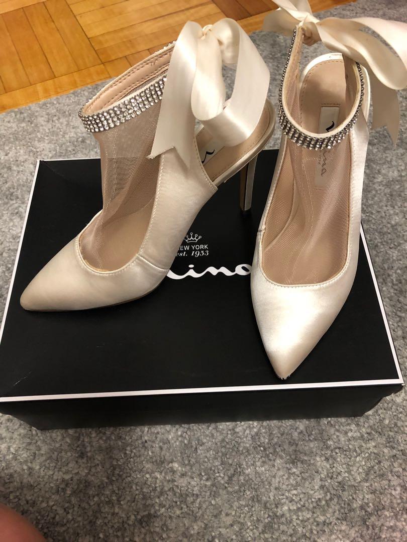 nina silver wedding shoes