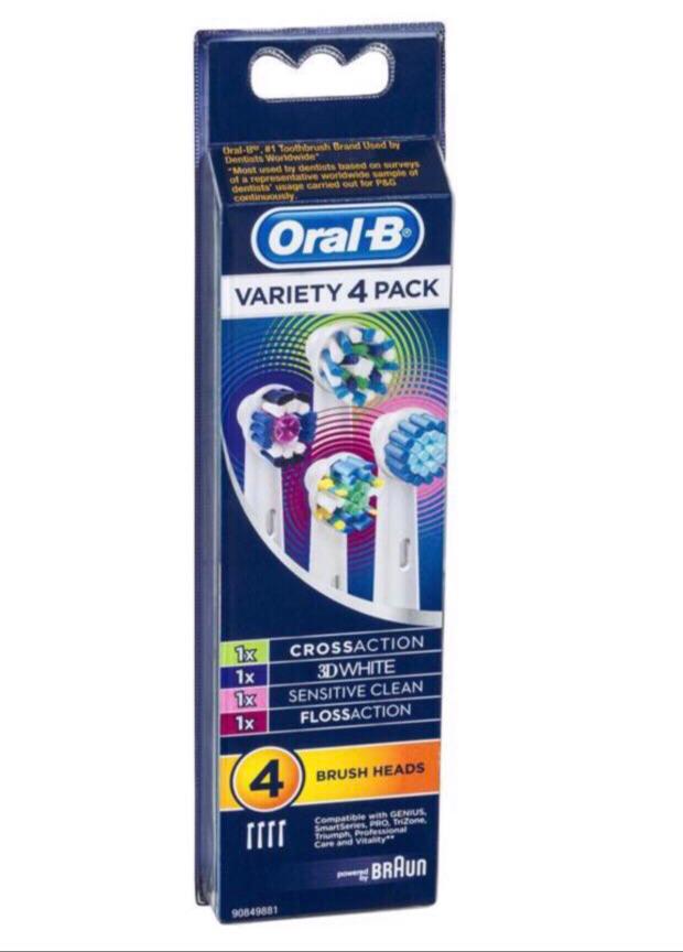 Oral B Brush Head Replacement 4 Variety Pack, Beauty & Personal Care
