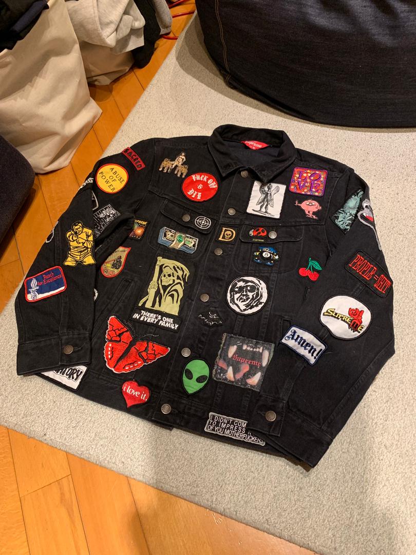 supreme patch denim jacket