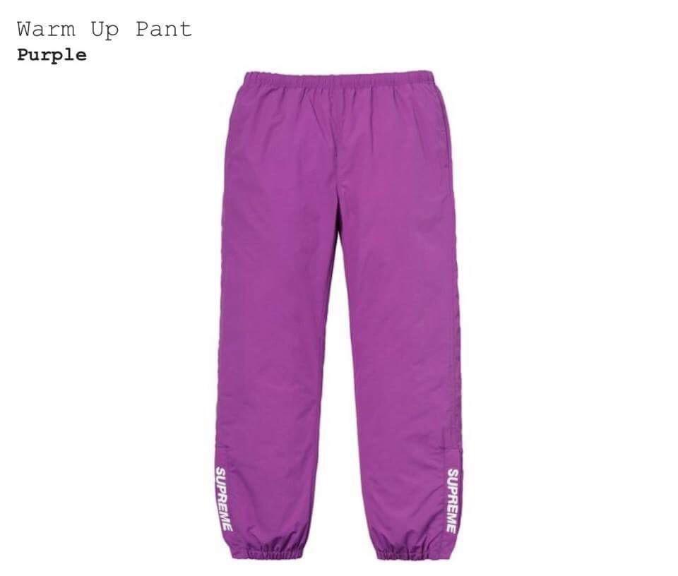 Supreme 18SS Warm Up Pants Purple 紫色 風褲 運動褲 Track Pants