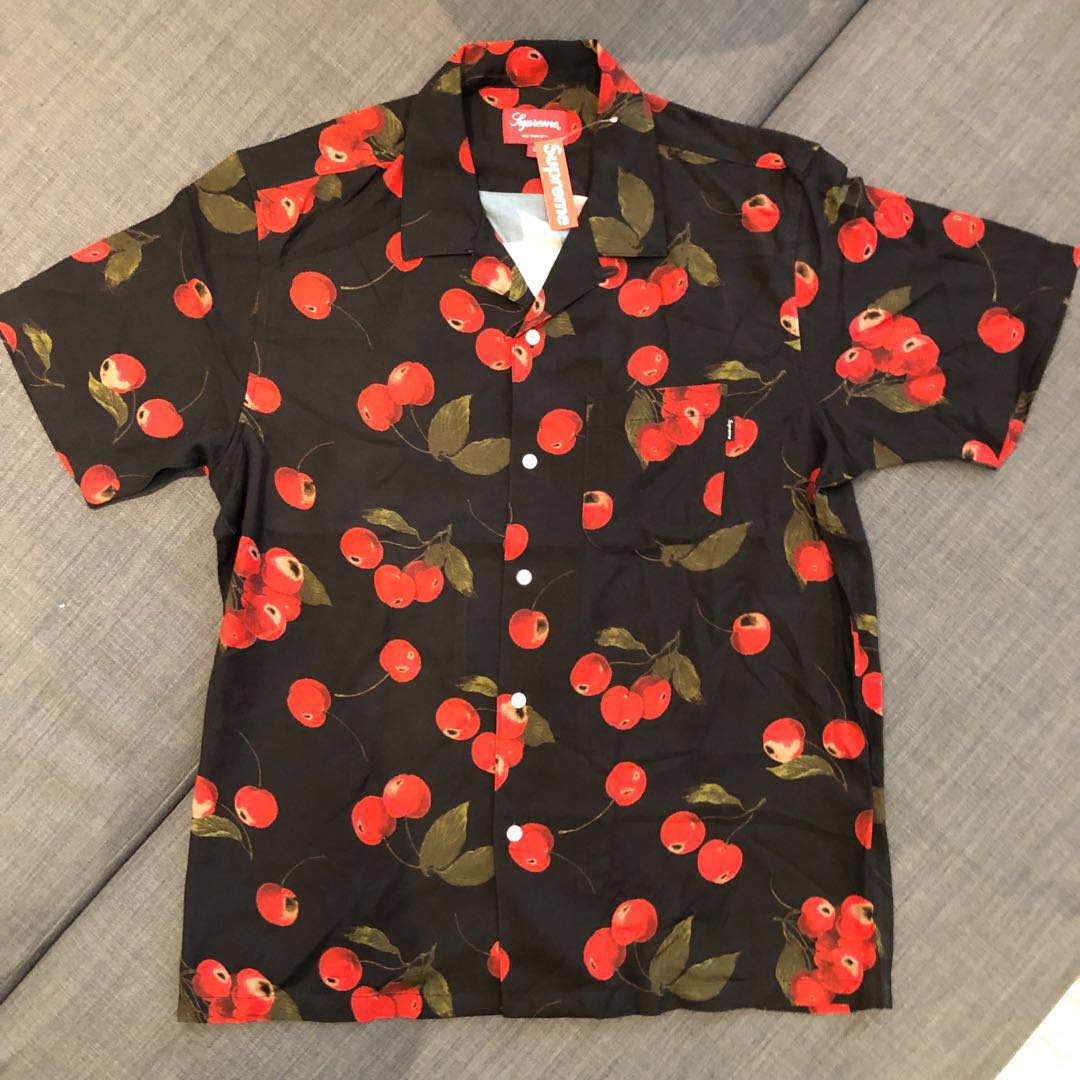 Supreme cherry rayon shirt on sale