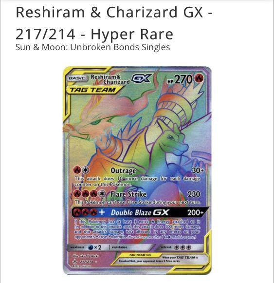 Ultra rare Reshiram and Charzard GX, Hobbies & Toys, Toys & Games on