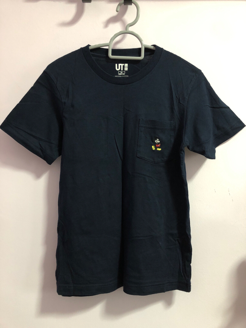 Uniqlo mickey mouse navy blue pocket t shirt Men s Fashion Tops