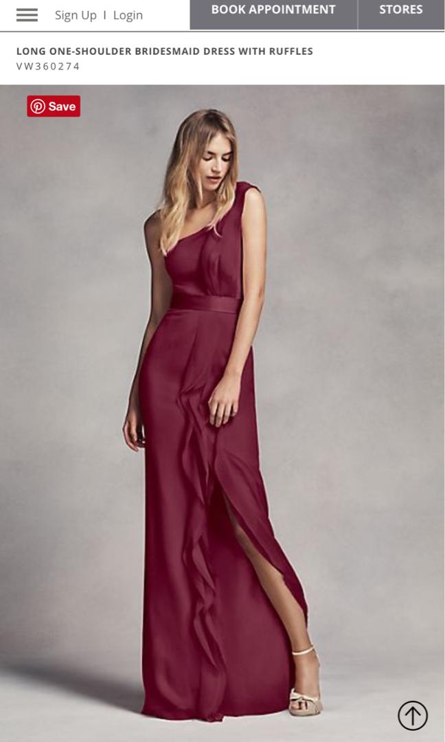 Vera wang one shoulder bridesmaid dress top