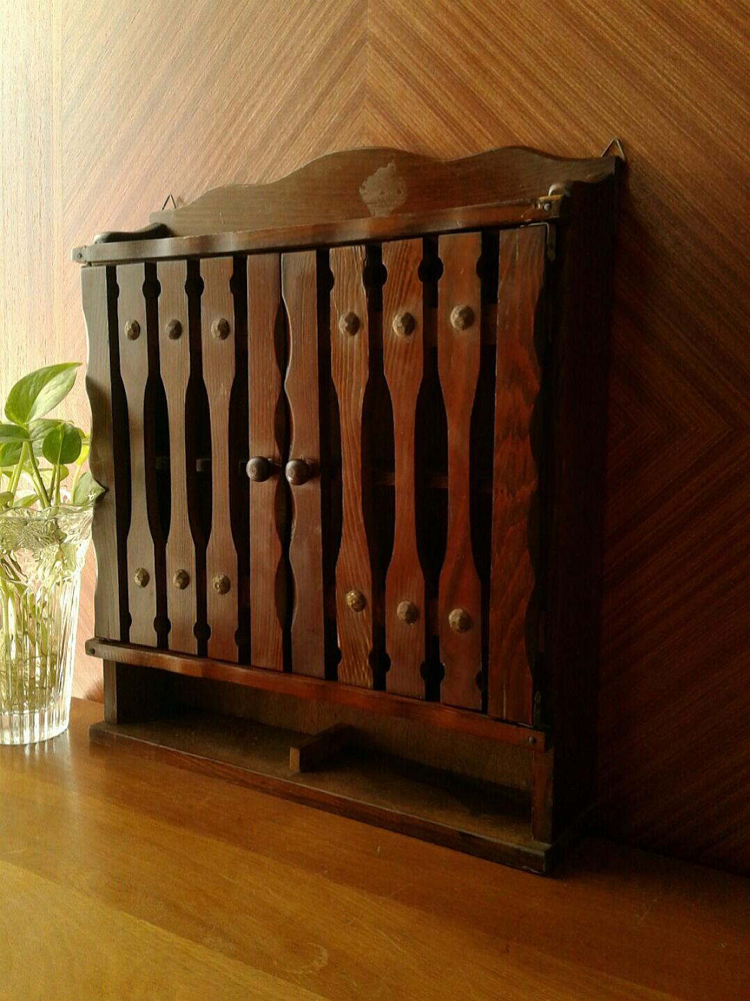 Vintage Small Wooden Wall Cabinet Storage Vintage