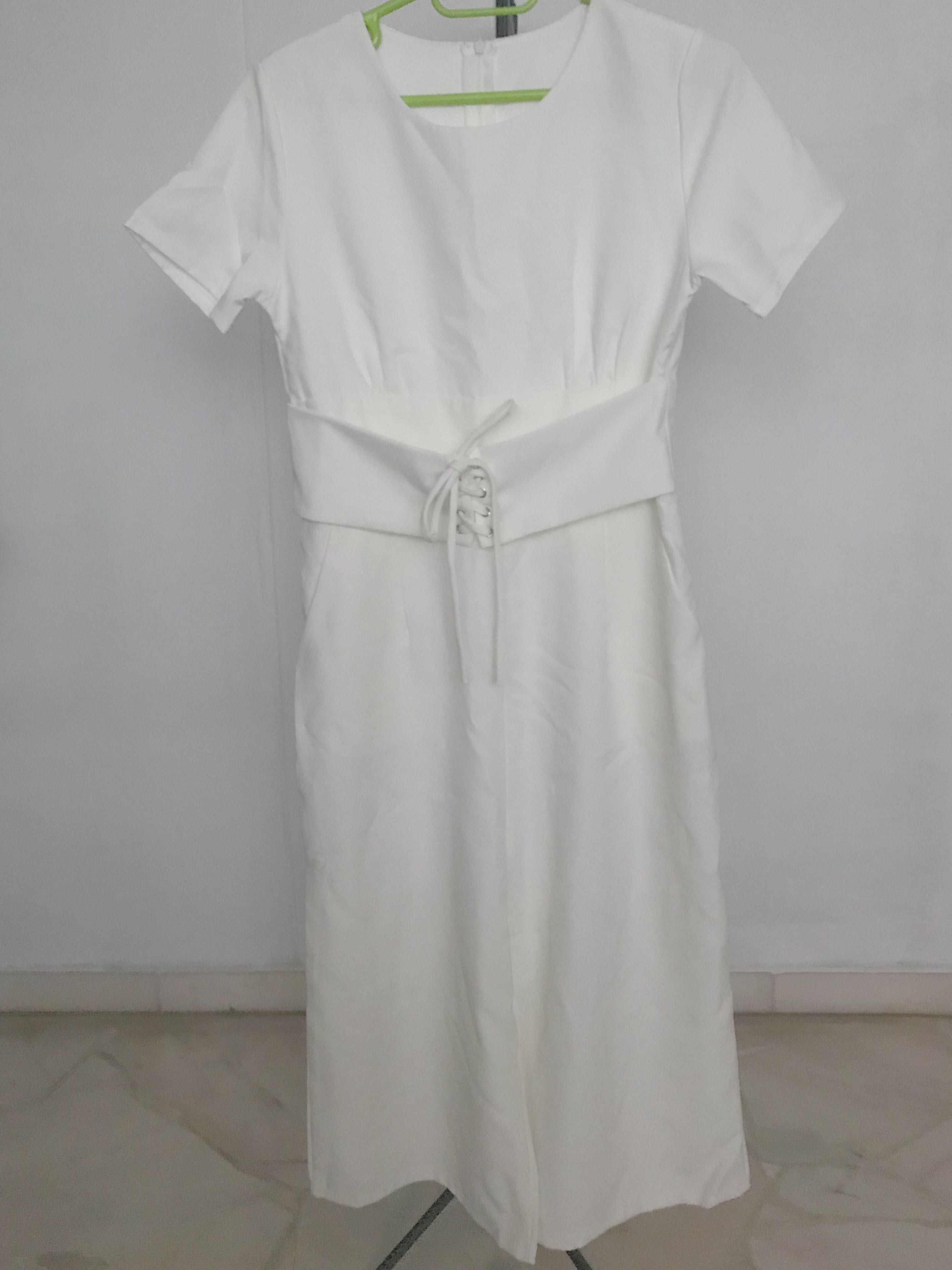 white corset jumpsuit
