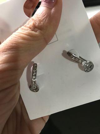 Silver/ Diamond Earrings