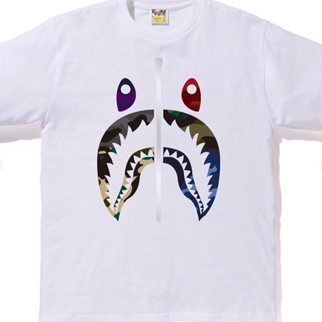 Bape mix camo shark tee clearance