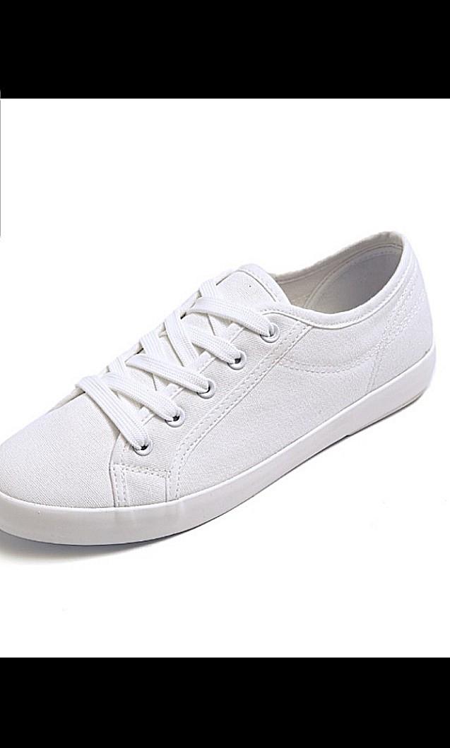 plain white canvas sneakers