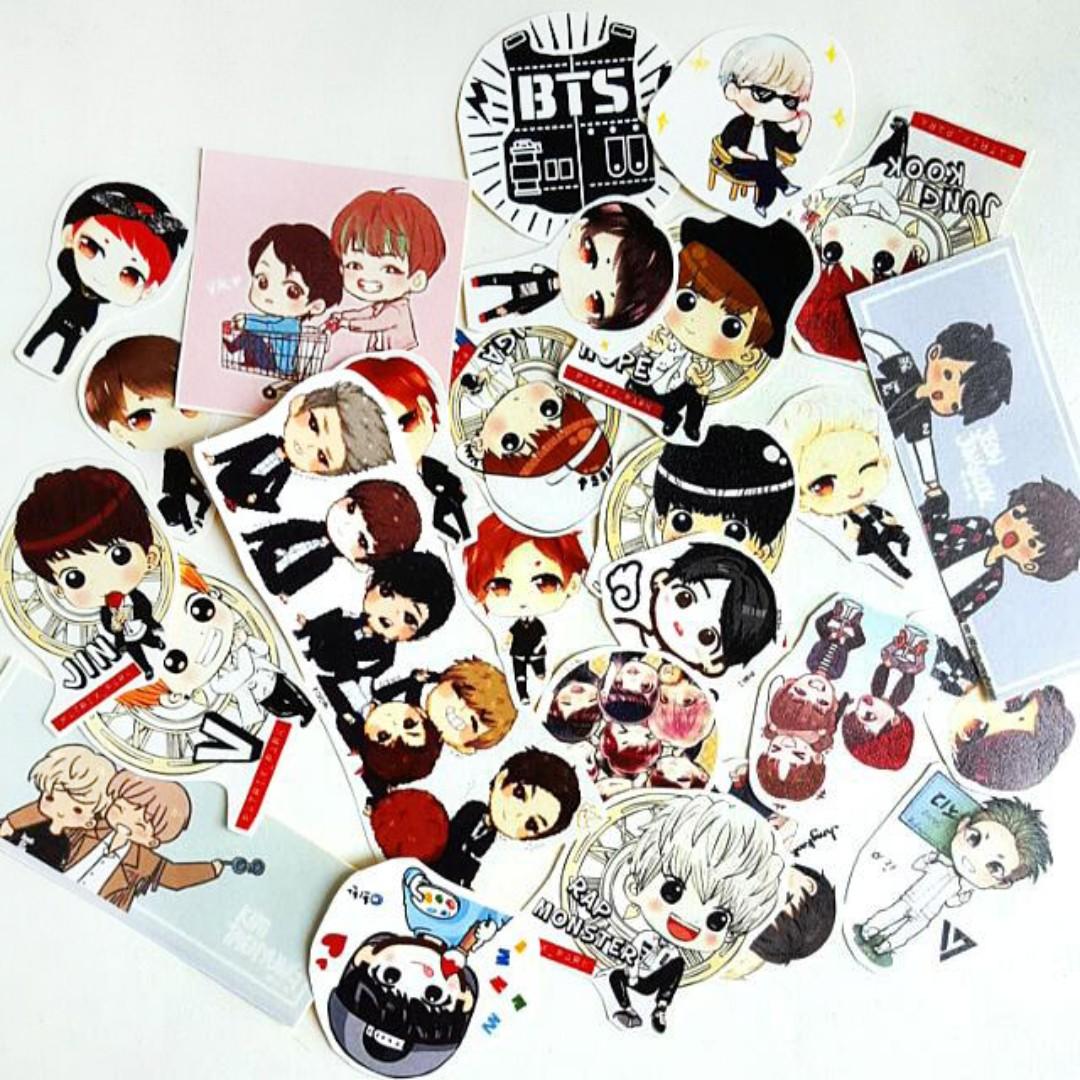 Bts Bangtan Sonyeondan Chibi Stickers Entertainment K Wave On Carousell