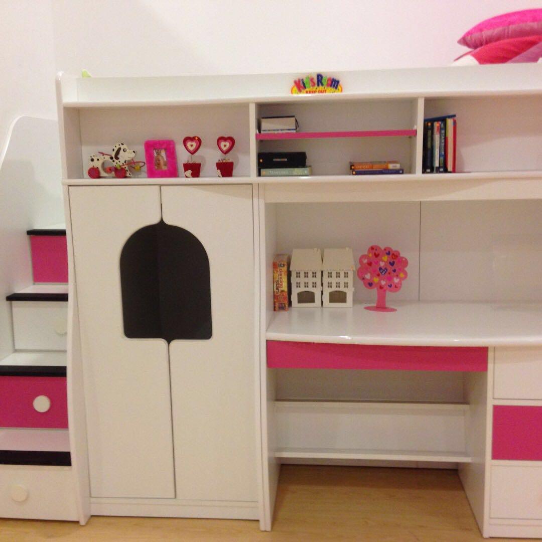 Casakidi Berg Twin Loft Bed With Play Area And Study Set