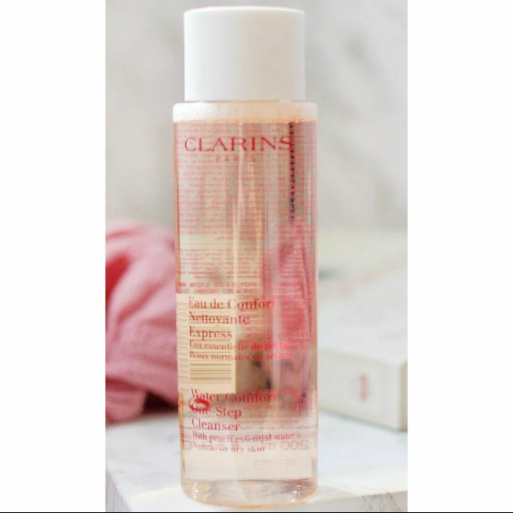 Clarins Water Comfort One Step Cleanser With Peach Essential Water Normal To Dry 50ml Health Beauty Face Skin Care On Carousell